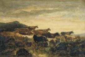 Narcisse Virgilio Diaz Zonsondergang met koeien